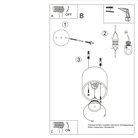 Ceiling lamp ORBIS 1 gold