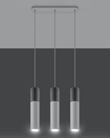 Ceiling lamp BORGIO 3 white + 3x LED Bulb GU-10 3000K Warm 7W 620lm