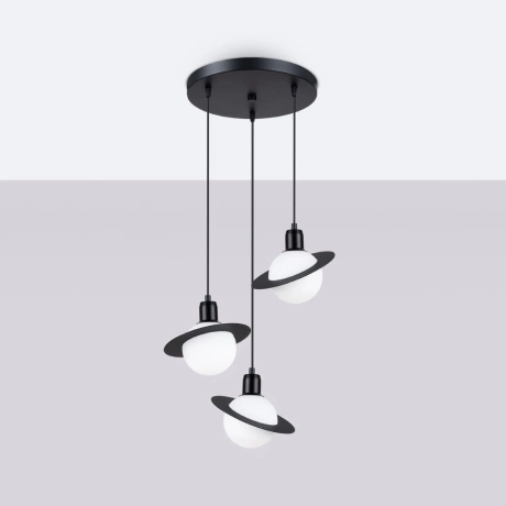 Pendant lamp HYPERION 3P black