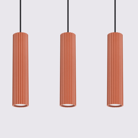 Pendant lamp KARBON 3L red ochre