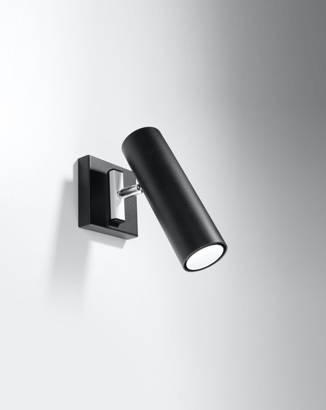 Wall lamp DIREZIONE black + 1x LED Bulb GU-10 4000K Cool White 7W 630lm