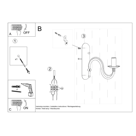 Wall lamp MINERWA black