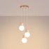 Ceiling pendant PEKKA 3P white/natural wood + 3x LED bulb G9 3000K Warm 4.5W 450lm