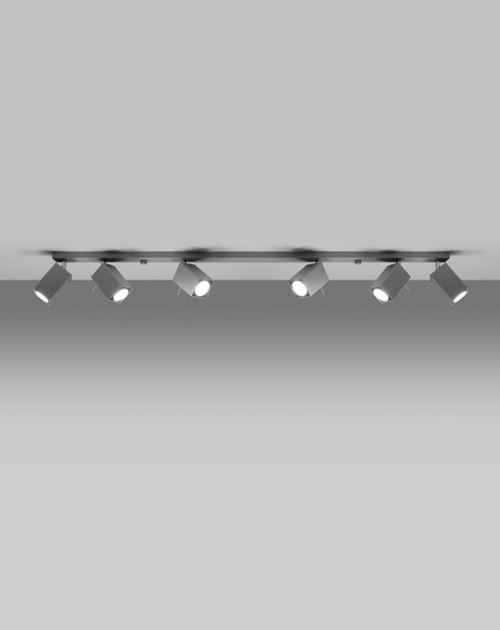 Ceiling lamp MERIDA 6L gray + 6x LED Bulb GU-10 4000K Cool White 7W 630lm