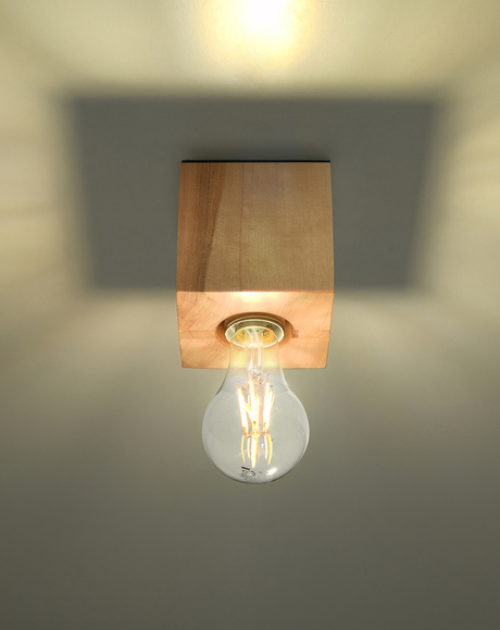 Ceiling lamp ARIZ natural wood + 1x LED Bulb E27 3000K Warm 7.5W 620lm