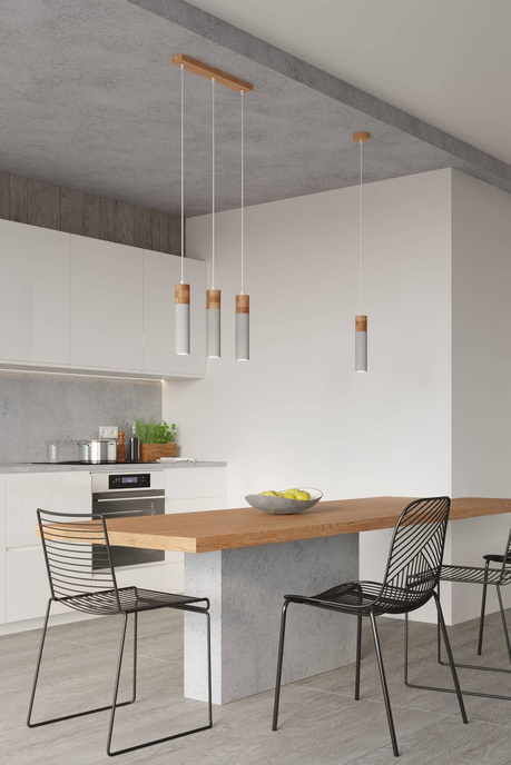 Ceiling lamp ZANE 1 gray + 1x LED bulb GU-10 3000K Warm 7W 620lm