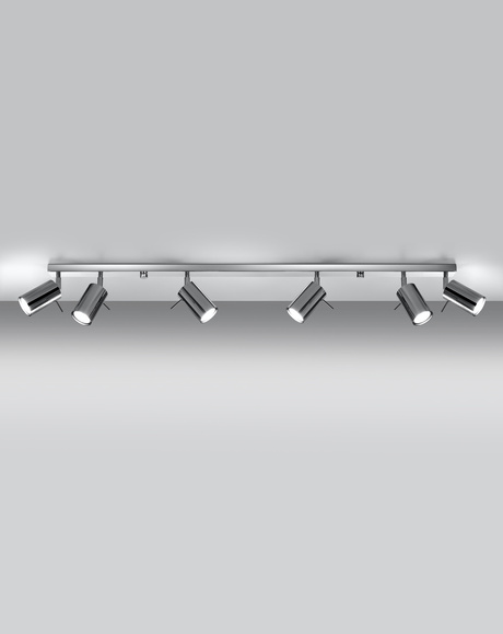 Ceiling lamp RING 6L chrome + 6x LED Bulb GU-10 3000K Warm 7W 620lm