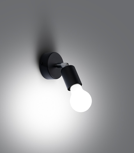 Wall lamp FORNES 1 black + 1x LED Bulb E27 4000K Cool White 7.5W 690lm