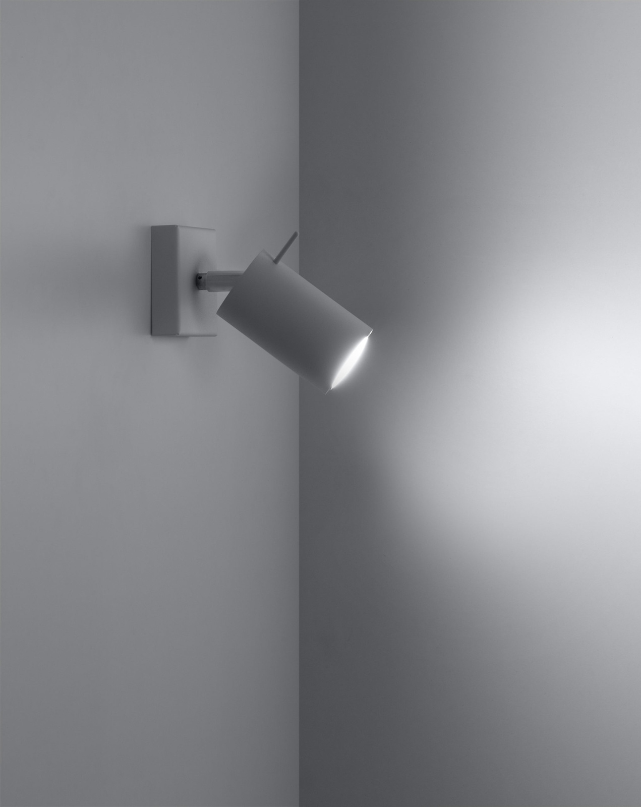 Wall lamp RING white with switch + 1x LED bulb GU-10 3000K Warm 7W 620lm