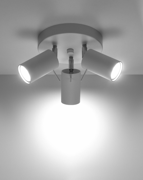 Ceiling lamp RING 3P white + 3x LED Bulb GU-10 3000K Warm White 7W 620lm