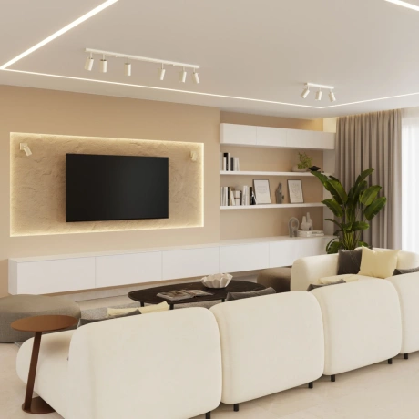 Ceiling lamp RING 3L beige