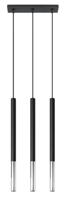 Pendant lamp MOZAICA 3L black/chrome + 3x LED Bulb G9 4000K Cool White 4.5W 530lm