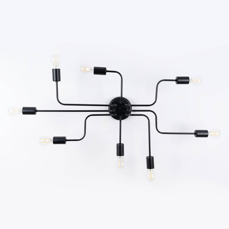 Chandelier VECTOR 8 black + 8X LED Bulb E27 3000K 7W 760lm