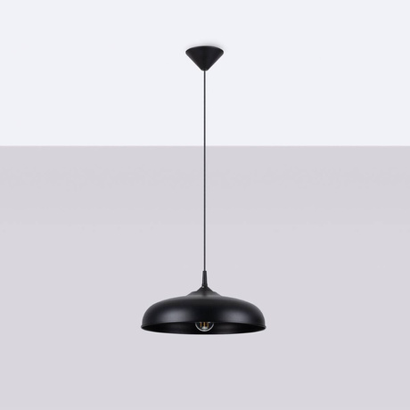 Pendant lamp GINA black +1x LED Bulb E27 3000K Warm 7.5W 620lm