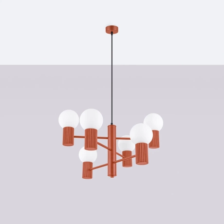 Chandelier HALO 6 red ochra