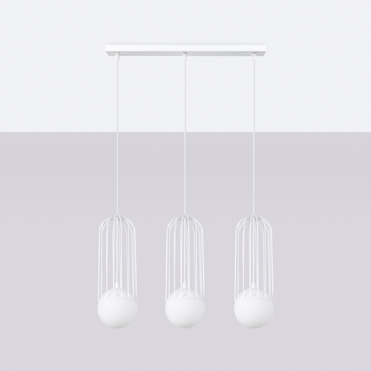 BRINA 3L white hanging lamp + 3x LED G9 4000K Cool White 4.5W 460lm bulb