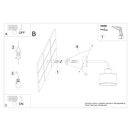 Wall lamp SAVAR 1 black