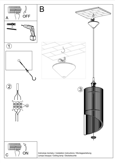 Pendant lamp ALEXIA natural wood +1x LED Bulb E27 4000K Cool White 7.5W 650lm