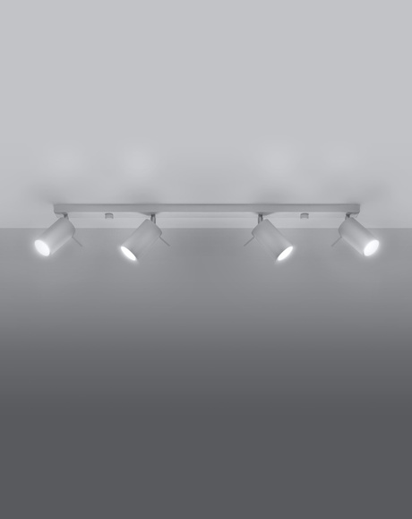 Ceiling lamp RING 4L white + 4x LED Bulb GU-10 3000K Warm 7W 620lm