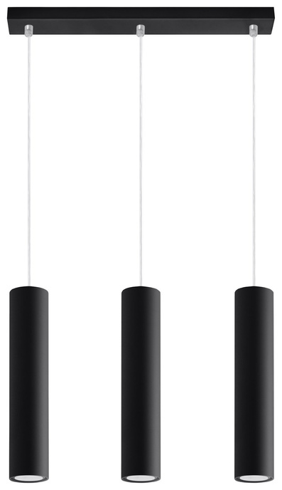 Pendant Lamp LAGOS 3 black + 3x LED Bulb GU-10 4000K Cool White 7W 630lm