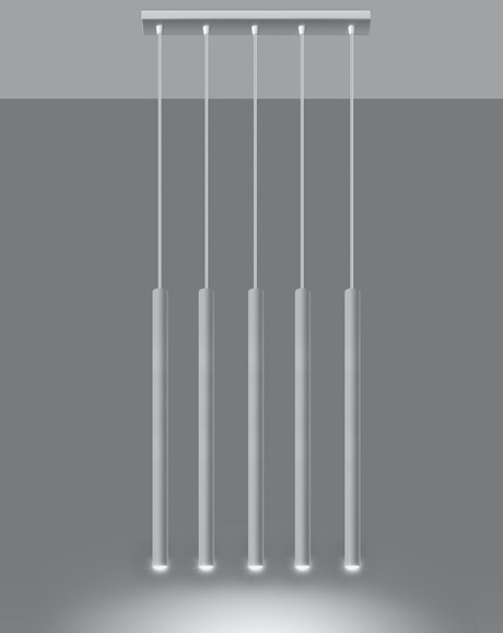 Hanging lamp PASTELO 5 white + 5x LED Bulb G9 4000K Cool White 4.5W 530lm