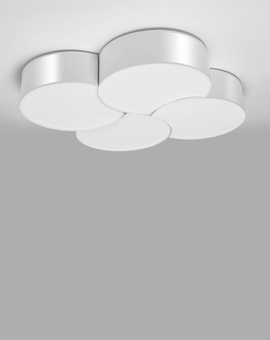 Ceiling lamp CIRCLE 4 white + 8x LED Bulb E27 4000K Cool White 7.5W 650lm