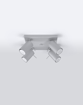 Ceiling lamp RING 4 Gray + 4x LED Bulb GU-10 4000K Cool White 7W 630lm