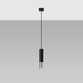 Pendant lamp LOOPEZ 1 black/chrome