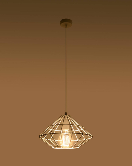 Hanging lamp UMBERTO white + 1x LED Bulb E27 3000K Warm 7.5W 620lm