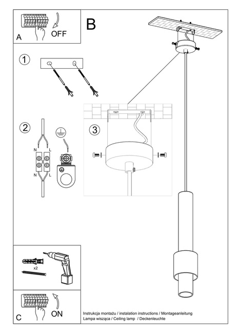 Pendant lamp SHIZAR white