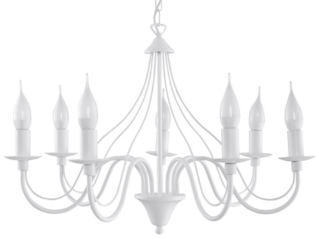 Chandelier MINERWA 7 white + 7x LED Bulb E14 4000K Cool White 7.5W 650lm