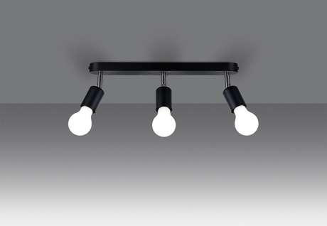Ceiling lamp FORNES 3 black + 3x LED Light Bulb E27 4000K Cool White 7.5W 690lm