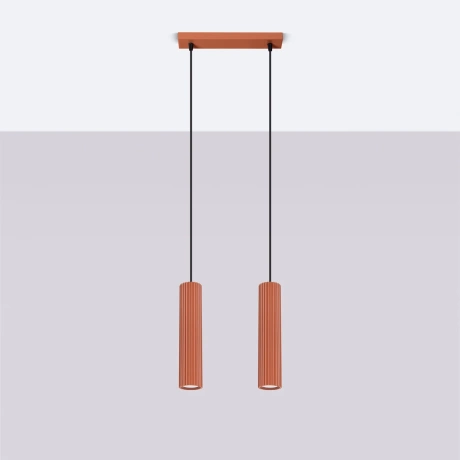 Pendant lamp KARBON 2 red ochre