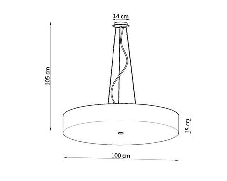 Chandelier SKALA 100 black + 6x LED Bulbs E27 4000K Cool White 7.5W 650lm