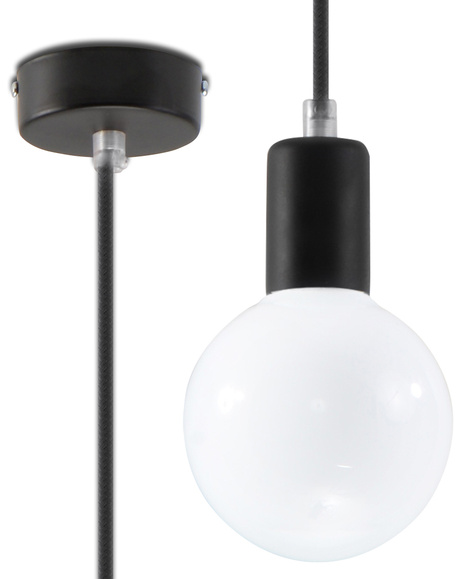 Hanging lamp EDISON black + 1x LED Bulb E27 3000K Warm 7.5W 620lm