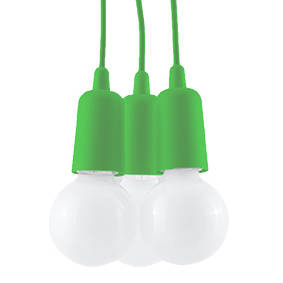 Ceiling pendant lamp DIEGO 3 green + 3x LED Bulb E27 4000K Cool White 7.5W 650lm