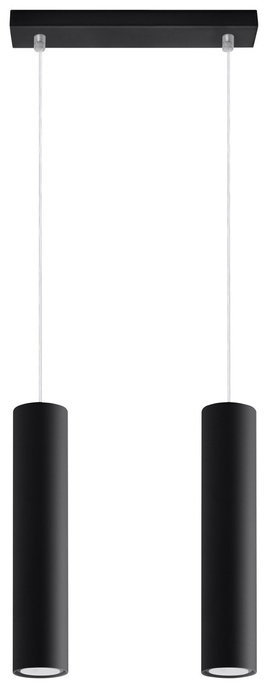 Ceiling Pendant Light LAGOS 2 black + 2x LED Bulb GU-10 4000K Cool White 7W 630lm