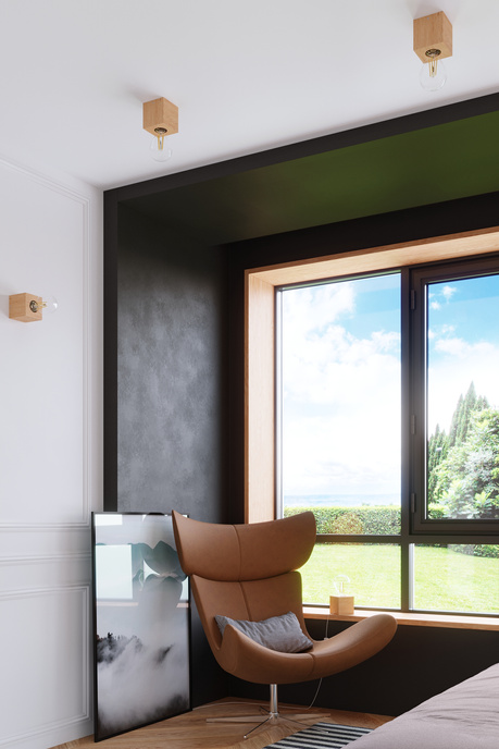 Ceiling lamp ARIZ natural wood + 1x LED Bulb E27 3000K Warm 7.5W 620lm