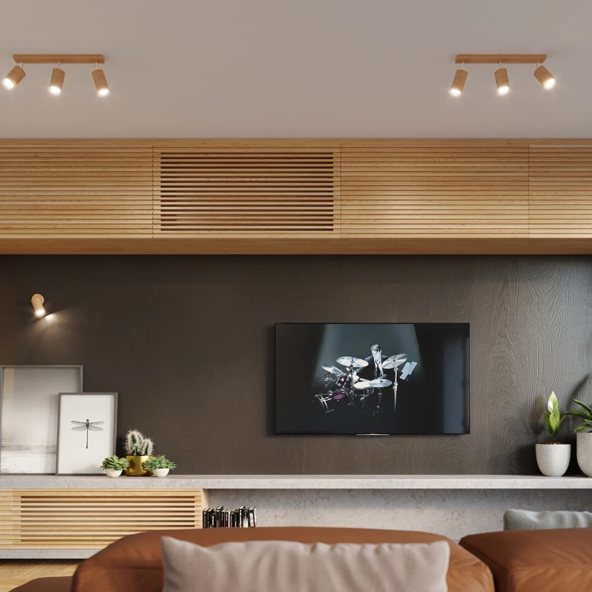 Ceiling lamp BERG 6 natural wood