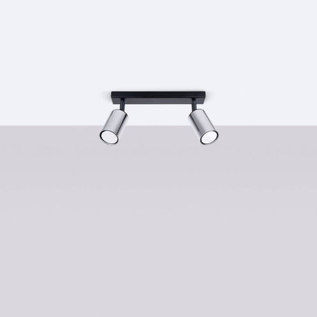 Ceiling lamp WINX 2 black/chrome + 2x LED Bulb GU-10 4000K Cool White 7W 530lm