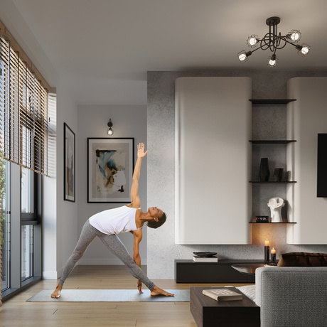 Ceiling lamp BELUCI 2 black + 2x LED Bulb E14 4000K Cool White 7.5W 680lm