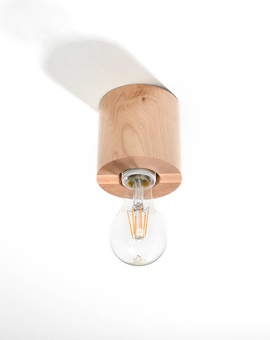 Ceiling lamp SALGADO natural wood + 1x LED Bulb E27 3000K Warm 7.5W 620lm