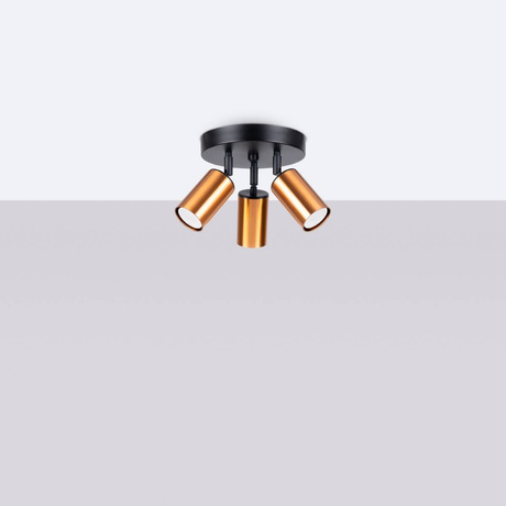 Ceiling light WINX 3P black/copper + 3x LED GU-10 3000K Warm 7W 510lm Bulb
