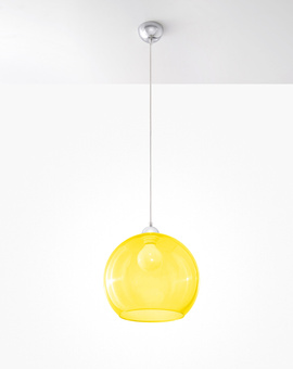 Pendant lamp BALL in yellow + 1x LED Bulb E27 4000K Cool White 7,5W 650lm