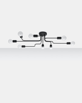 Chandelier VECTOR 8 black + 8x LED Bulb E27 4000K Cold 7.5W 650lm