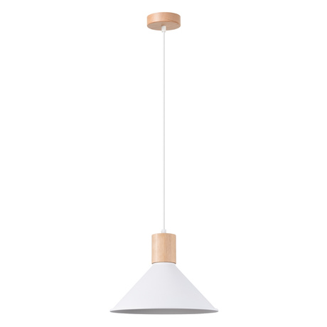 Hanging lamp JAGA white + 1x LED Bulb E27 4000K Cool White 7.5W 690lm
