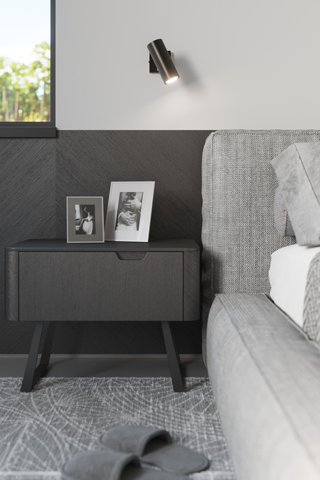 Ceiling lamp DIREZIONE 1 black + 1x LED bulb GU-10 3000K Warm 7W 620lm