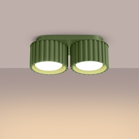 Ceiling lamp AURA 2 olive green Gx53