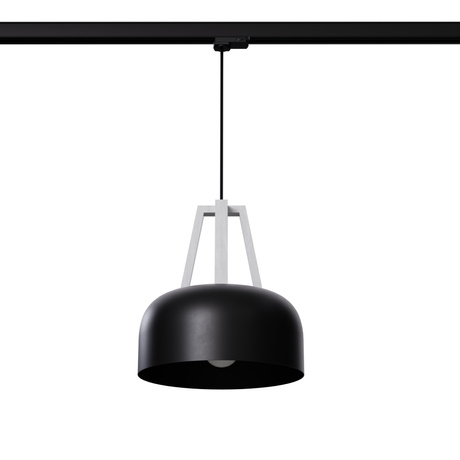 Pendant lamp CASCO black/white E27