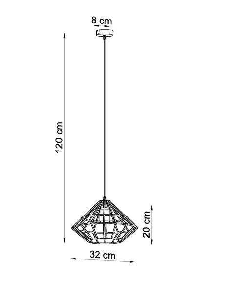 Hanging lamp UMBERTO white + 1x LED Bulb E27 3000K Warm 7.5W 620lm